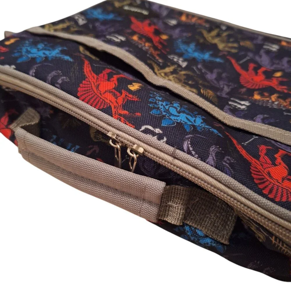 Gyothrig Dinosaur Print Insulated Lunch Bag Shoulder Strap Mesh Pockets School‎